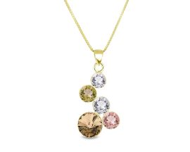 Collier argent doré et cristal Spark - G0583C