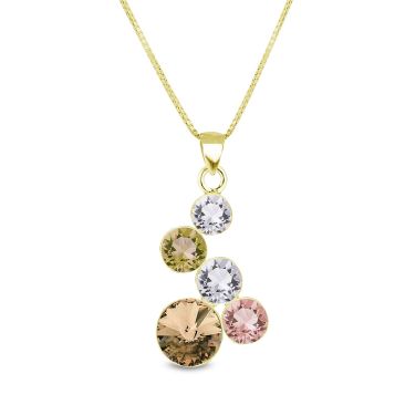 Collier argent doré et cristal Spark - G0583C