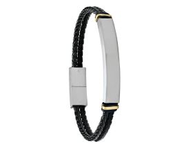 Bracelet homme cuir & acier Jourdan - JH340004B