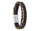 Bracelet homme cuir, perles & acier Jourdan - JH340008B