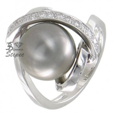 Bague perle de Tahiti & diamant(s) or Stepec - A1239T-G