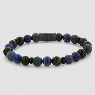 Bracelet perles Rebel & Rose Black Series Variations Mix Blue 6 mm - RR-80124-B
