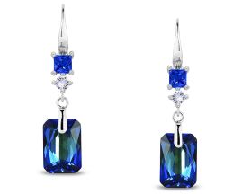 Boucles d'oreilles pendants argent et cristal Spark - A0596BB