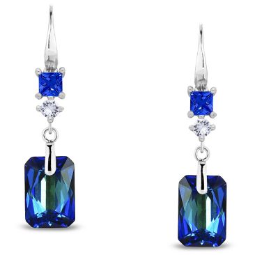 Boucles d'oreilles pendants argent et cristal Spark - A0596BB