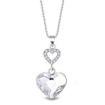Collier coeur argent et cristal Spark - A0600W