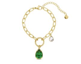 Bracelet acier doré et cristal Spark - SG017MJG