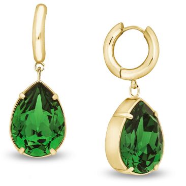 Boucles d'oreilles pendants acier doré et cristal Spark - SG021MJG