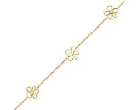 Bracelet fleurs plaqué or - EIIIPIBT