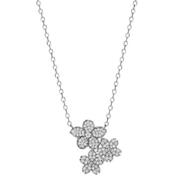Collier fleurs argent & oxydes LINEARGENT - 19941-PE