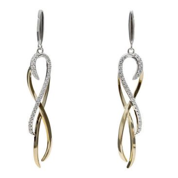 Boucles d'oreilles argent bicolore & oxydes LINEARGENT - 20112-A