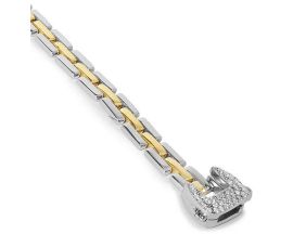 Bracelet argent bicolore oxydes LINEARGENT - 20008-P