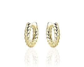 Boucles d'oreilles créoles argent doré Auro - KCJ3/13.5Y