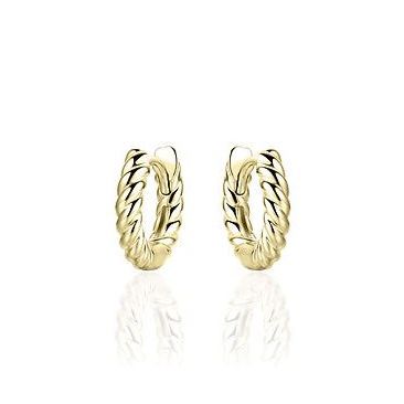 Boucles d'oreilles créoles argent doré Auro - KCJ3/13.5Y