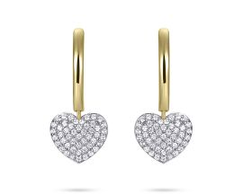 Boucles d'oreilles coeurs créoles argent doré Auro - KC1025Y
