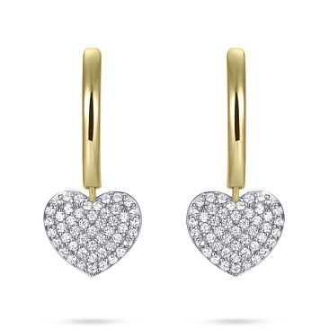 Boucles d'oreilles coeurs créoles argent doré Auro - KC1025Y