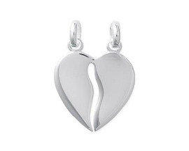 Pendentif coeur à partager argent Stepec - SOTBPJP