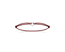 Bracelet coeur cordon argent Stepec - TEOPPBBT