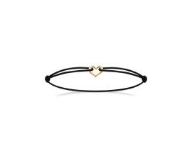 Bracelet coeur cordon plaqué or Stepec - EEIPPBBT