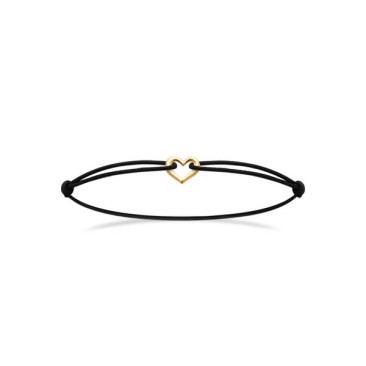Bracelet coeur cordon plaqué or Stepec - EEIPPBBT