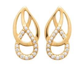 Boucles d'oreilles boutons plaqué or oxydes Stepec - IJPXOJBP