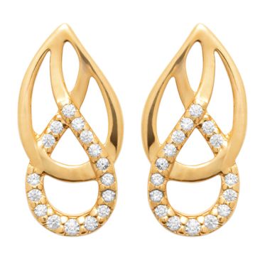 Boucles d'oreilles boutons plaqué or oxydes Stepec - IJPXOJBP