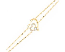 Bracelet coeur plaqué or oxydes Phebus - 76300022