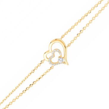 Bracelet coeur plaqué or oxydes Phebus - 76300022