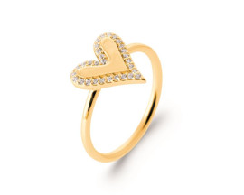 Bague coeur plaqué or oxydes Stepec - IESJPBP