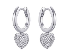Boucles d'oreilles coeurs créoles argent Auro - KC1025