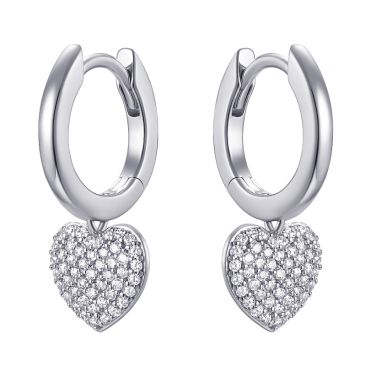 Boucles d'oreilles coeurs créoles argent Auro - KC1025
