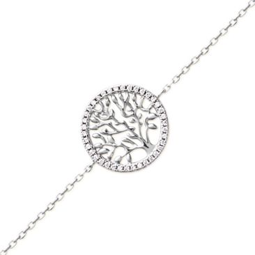 Bracelet argent oxydes arbre de vie Stepec - TSBSIXBT