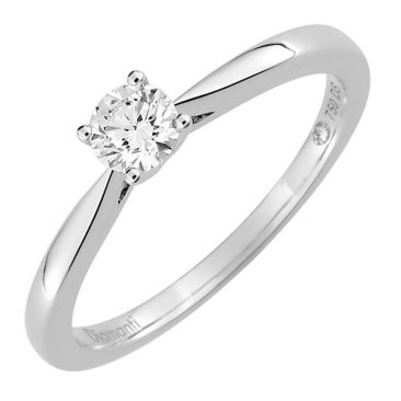 Bague solitaire or blanc & diamant synthétique Diamanti - DS1001.21