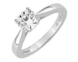 Bague solitaire or blanc & diamant synthétique Diamanti - DS1004.21