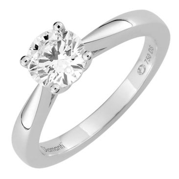 Bague solitaire or blanc & diamant synthétique Diamanti - DS1004.21