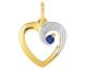 Pendentif coeur or saphir(s) - P95S