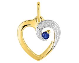 Pendentif coeur or saphir(s) - P95S