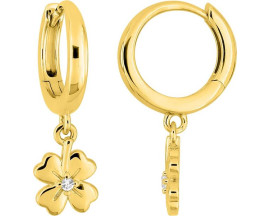 Boucles d'oreilles créoles trèfle plaqué or & oxydes Stepec - 135A17.1