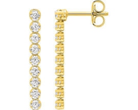 Boucles d'oreilles pendantes plaqué or & oxydes Stepec - 135A44.1