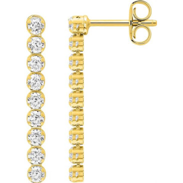 Boucles d'oreilles pendantes plaqué or & oxydes Stepec - 135A44.1