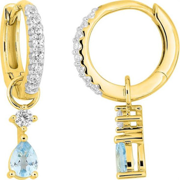 Boucles d'oreilles créoles or, topazes & oxydes Stepec - 297501.T3