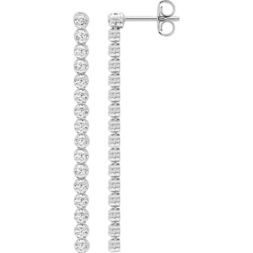 Boucles d'oreilles pendantes argent & oxydes Stepec - 335A45.1