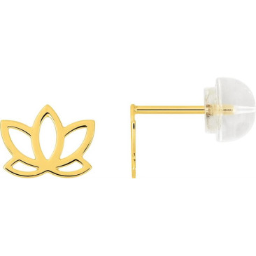 Boucles d'oreilles boutons or Lotus Stepec - 297482.00
