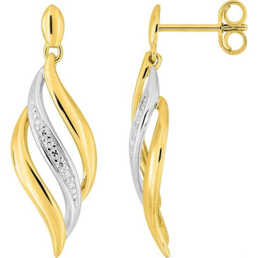 Boucles d'oreilles pendantes or & oxydes Stepec - 297511.Z3