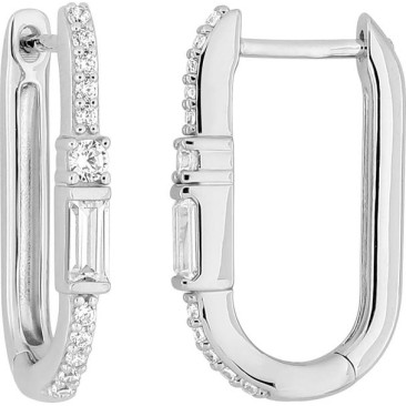 Boucles d'oreilles créoles argent & oxydes Murat Paris - 305015.1