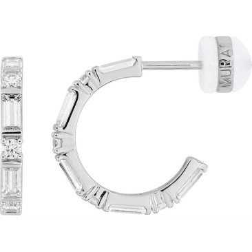 Boucles d'oreilles créoles argent & oxydes Murat Paris - 305047.1