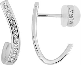 Boucles d'oreilles demi- créoles argent & oxydes Murat Paris - 305328.1