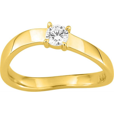 Bague solitaire argent doré & oxyde Murat Paris - Y07985.1