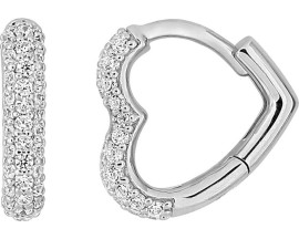 Boucles d'oreilles créoles coeur argent Stepec - 335156.1