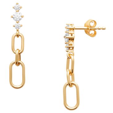Paire De Boucles D'oreilles Plaquées Or Jaune - Style Classique - Occasion