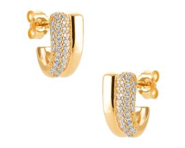 Boucles d'oreilles boutons plaqué or & oxydes - IJPXBIBP